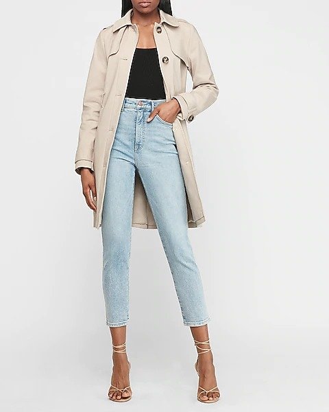 Button Front Trench Coat
