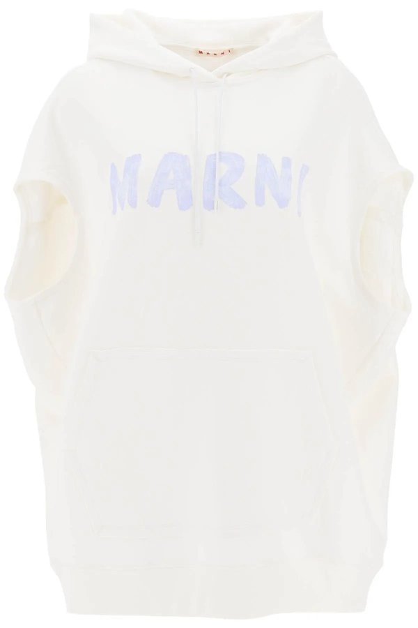 sleeveless sweatshirt with logo print
