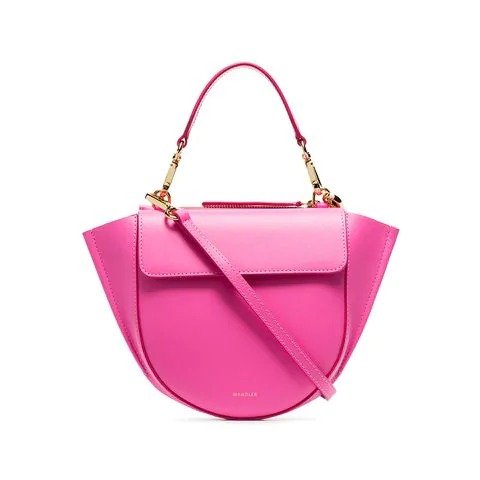 pink hortensia mini leather shoulder bag
