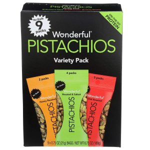 Wonderful Pistachios , No Shell Nuts, Variety Pack 9 Count