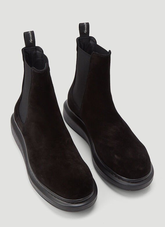 Suede Chelsea Boots in Black