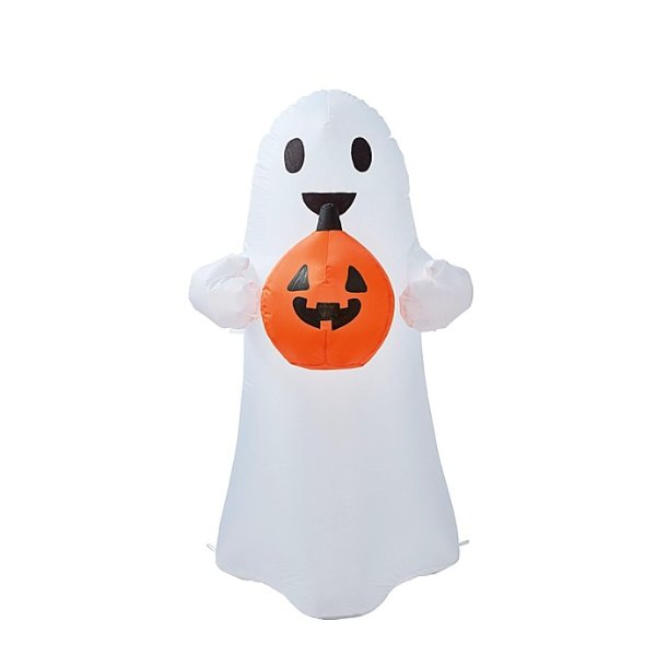 H for Happy™ 48-Inch Ghost with Pumpkin Inflatable Halloween Lawn Decoration | Bed Bath & Beyond