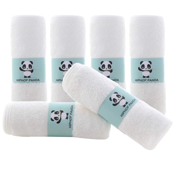 HIPHOP PANDA Bamboo Baby Washcloths, 6 Pack