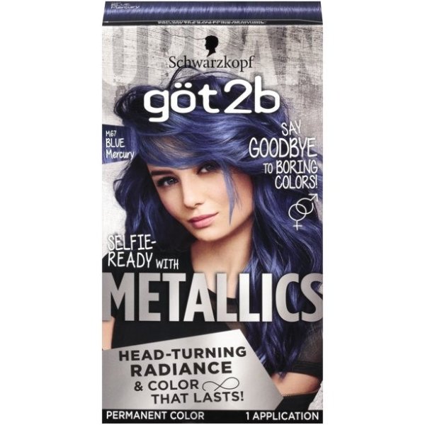 got2b Metallics Radiant Permanent Hair Dye Kit, Blue Mercury M67