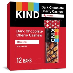 KIND Bars, Dark Chocolate Cherry Cashew, Healthy Snacks, Gluten Free, 12 Count