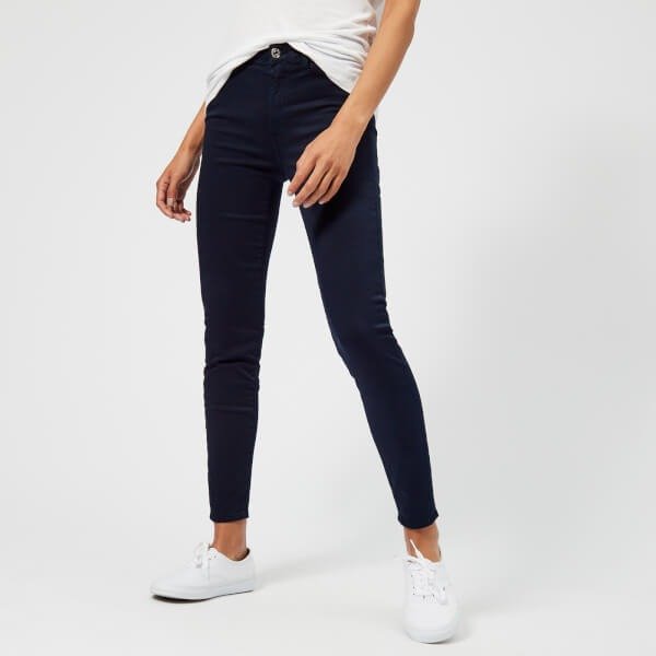 Women's High Waist Skinny Crop Jeans - Navy