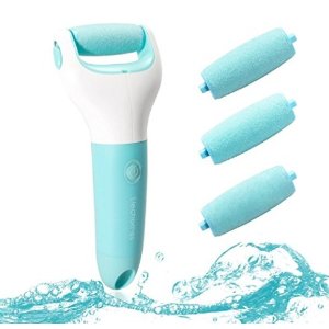 Elechomes Electric Callus Remover Shaver Foot File Rechargeable Pedicure Tool with 3 Roller Heads for Smooth Feet