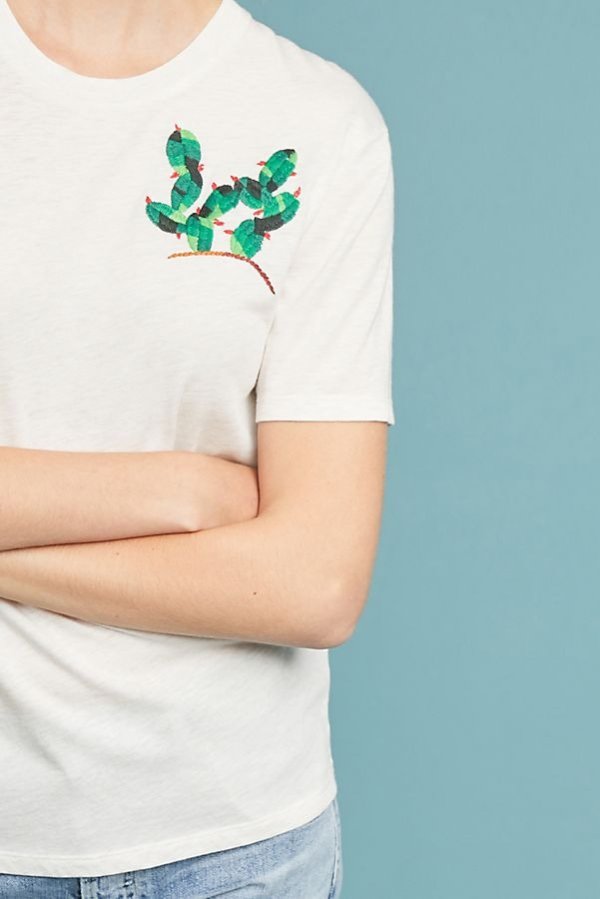 Embroidered Cactus Tee