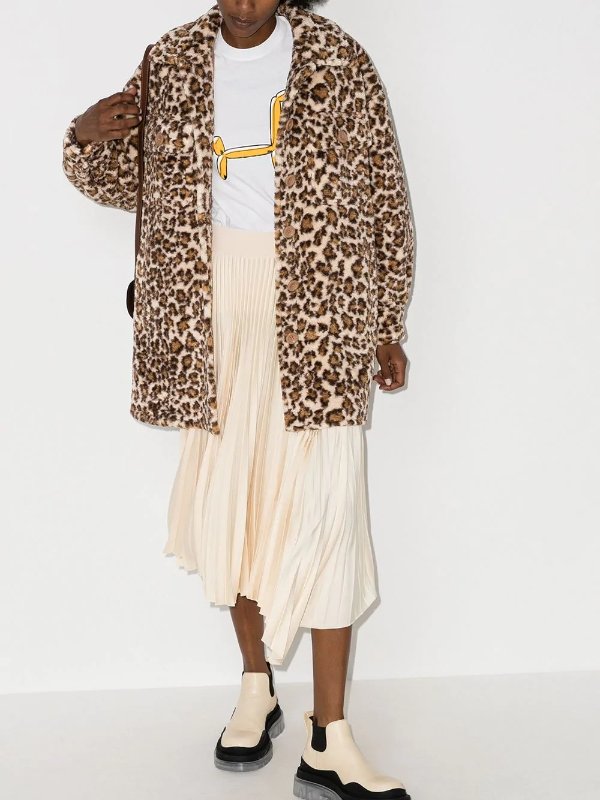 Sabi leopard-print faux shearling coat