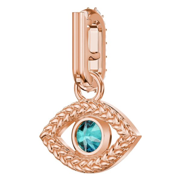 Remix Collection Charm, Evil Eye, Multi-colored, Rose gold plating by