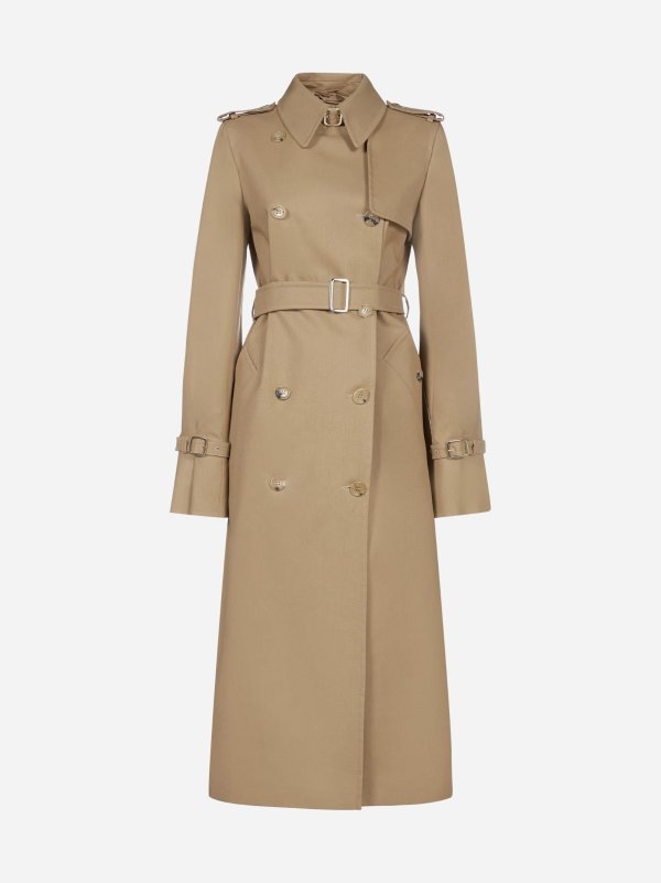 Larix double-breasted cotton trench coat