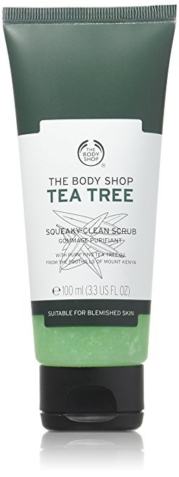 Tea Tree Squeaky-Clean Exfoliating Face Scrub, 3.3 Fl Oz (Vegan)