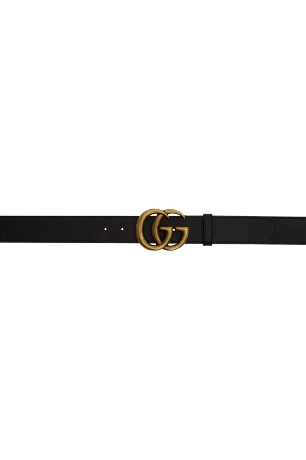 Black Leather GG Belt