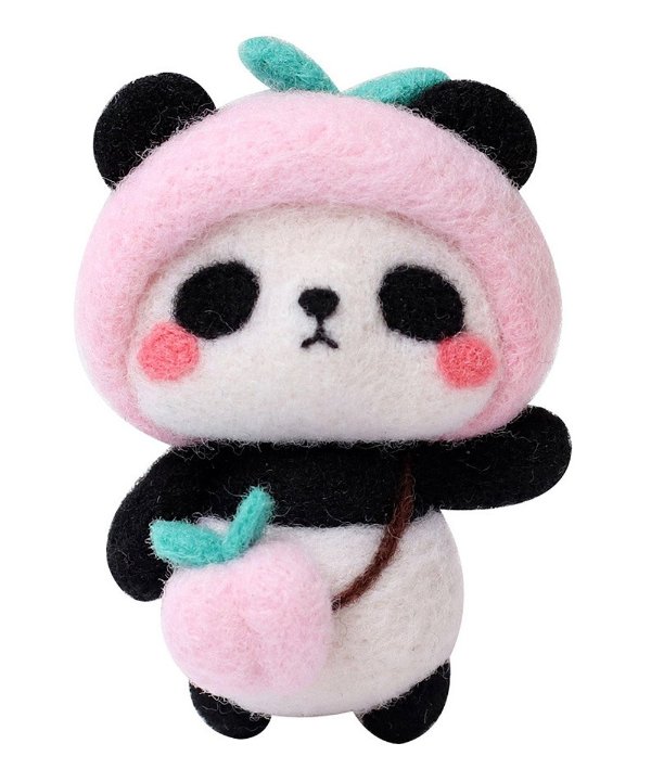 Peach Panda DIY Felting Kit