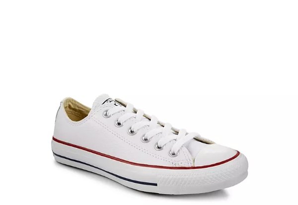 WHITE CONVERSE Womens Chuck Taylor All Star Leather Low Sneaker