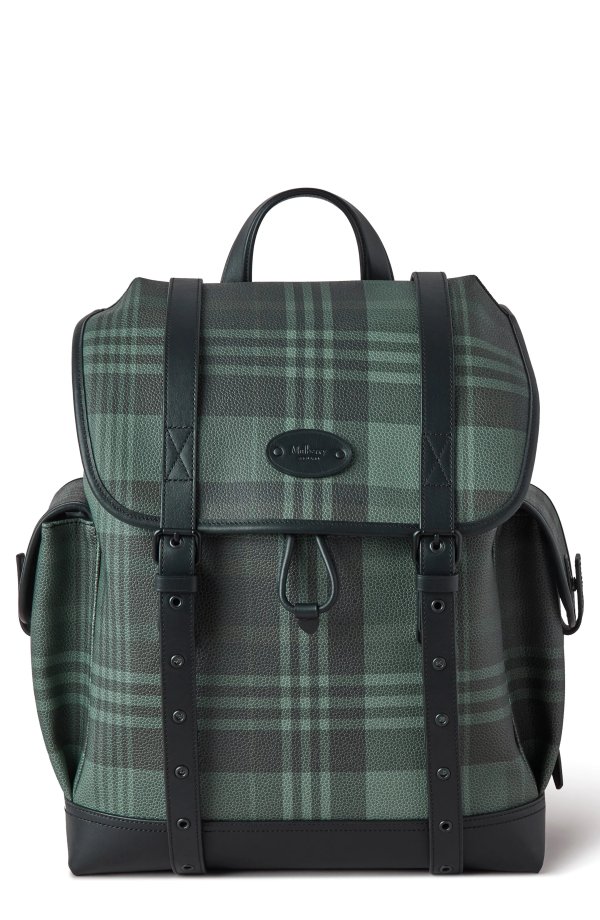 Heritage Check Oversize Faux Leather & Leather Backpack