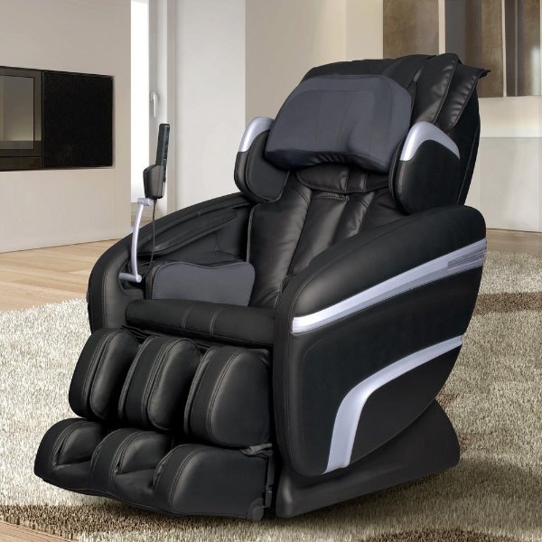 Black Faux Leather Reclining Massage Chair