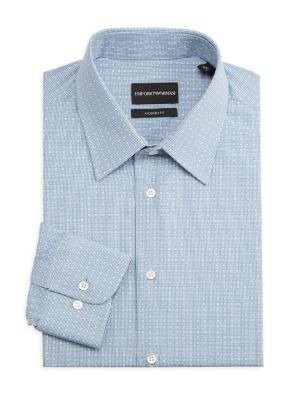 Modern-Fit Geometric Square Dress Shirt