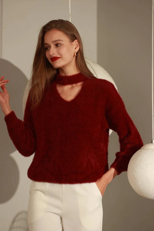 Burgundy Mink Sweater