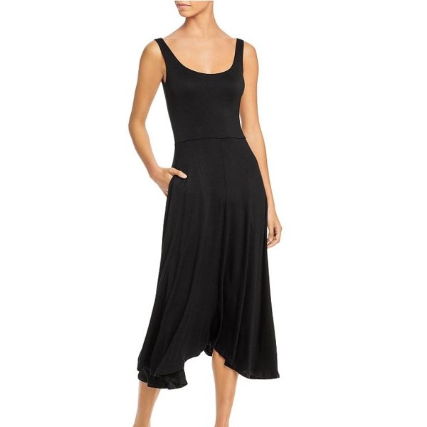 Sleeveless Ruffled Asymmetrical Skirt Dress