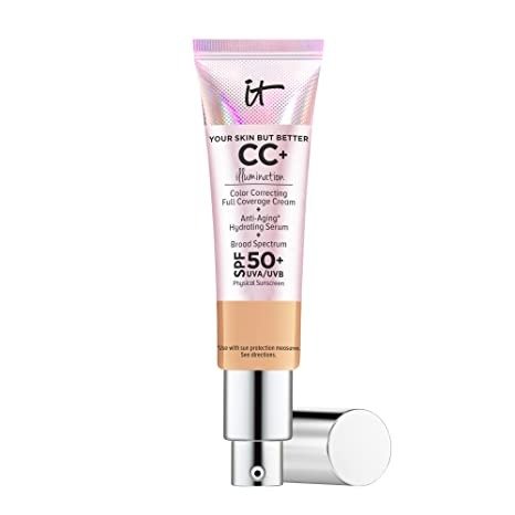 Your Skin But Better CC+ Cream Illumination, Medium Tan (W) - Color Correcting Cream, Full-Coverage Foundation, Hydrating Serum & SPF 50+ Sunscreen - Radiant Finish - 1.08 fl oz