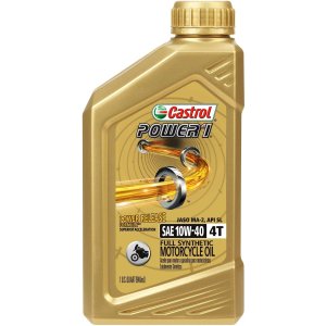 Castrol 06112 POWER 1 4T 10W-40 Synthetic Motorcycle Oil, 1 Quart Bottle, 6 Pack
