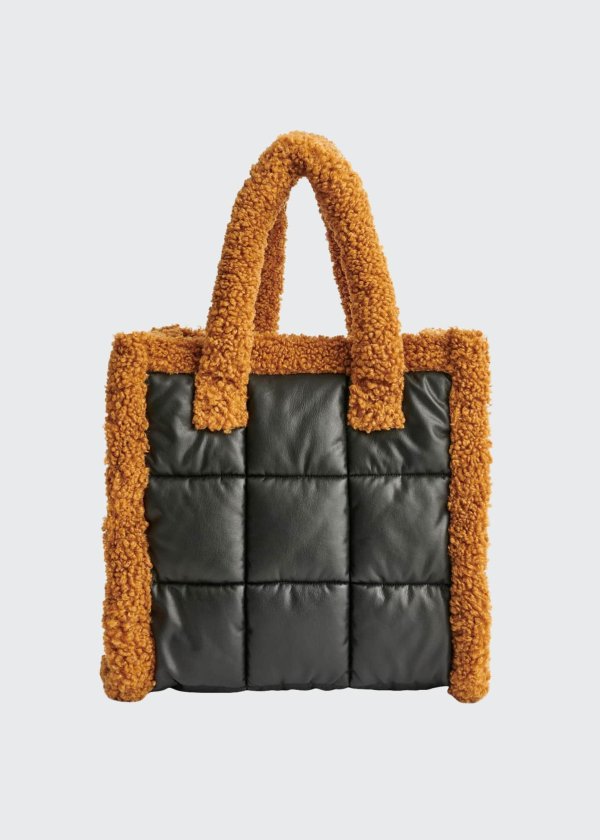 Lolita Medium Quilted Furry Tote Bag