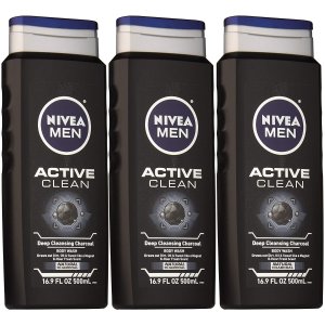 NIVEA 男士运动系列深层清洁沐浴露 500ml 3瓶装
