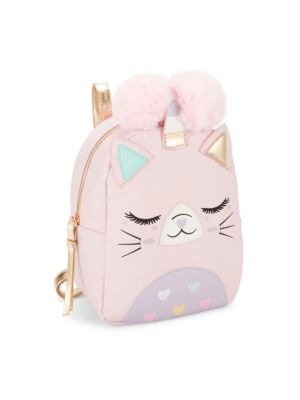 Under One Sky Girl's Caticorn Faux Fur-Trim Faux Leather Backpack