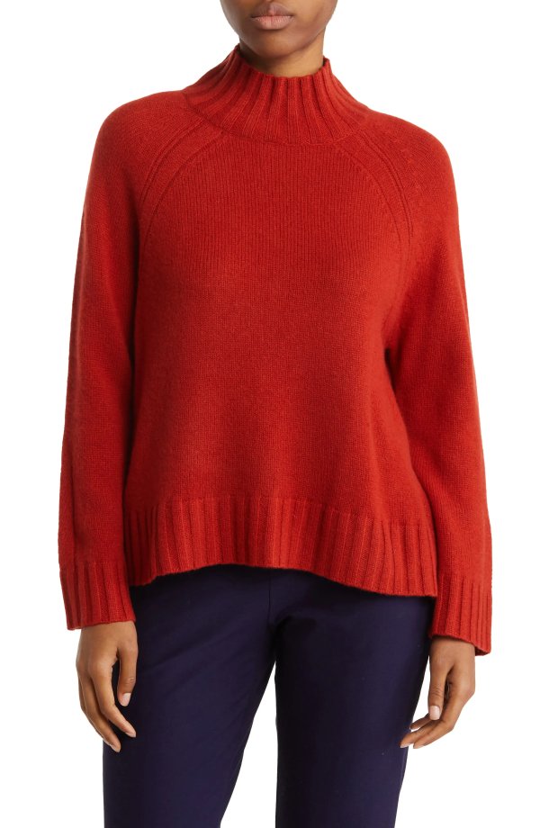 Allison Mock Neck Cashmere Sweater
