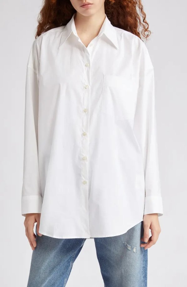 Sueli Oversize Organic Cotton Stretch Poplin Shirt