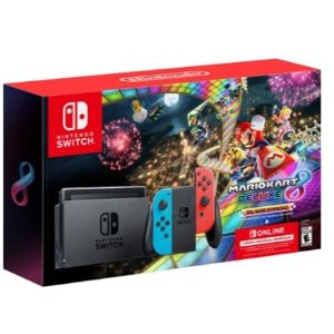 Nintendo Switch Neon Blue/Neon Red Joy-Con + Mario Kart 8 Deluxe (Download) + 3month Nintendo Switch Online