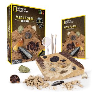 NATIONAL GEOGRAPHIC Mega Fossil Dig Kit – Excavate 15 real fossils @ Amazon.com