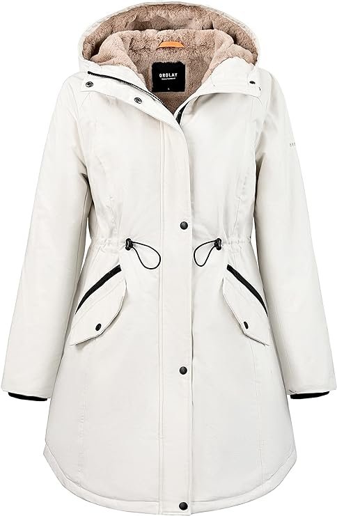 Women's Thicken Fleece Lined Parka Winter Coat Hooded Jacket with Pockets