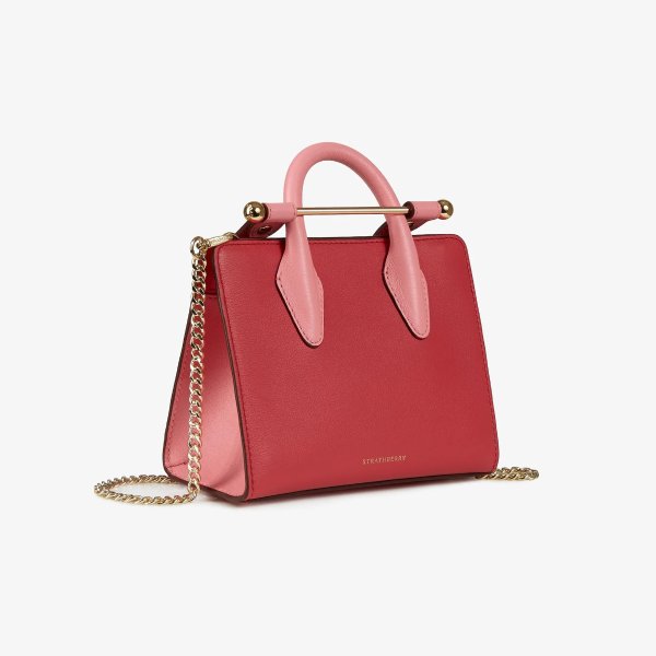 The Strathberry Nano Tote - Raspberry Red/Candy Pink