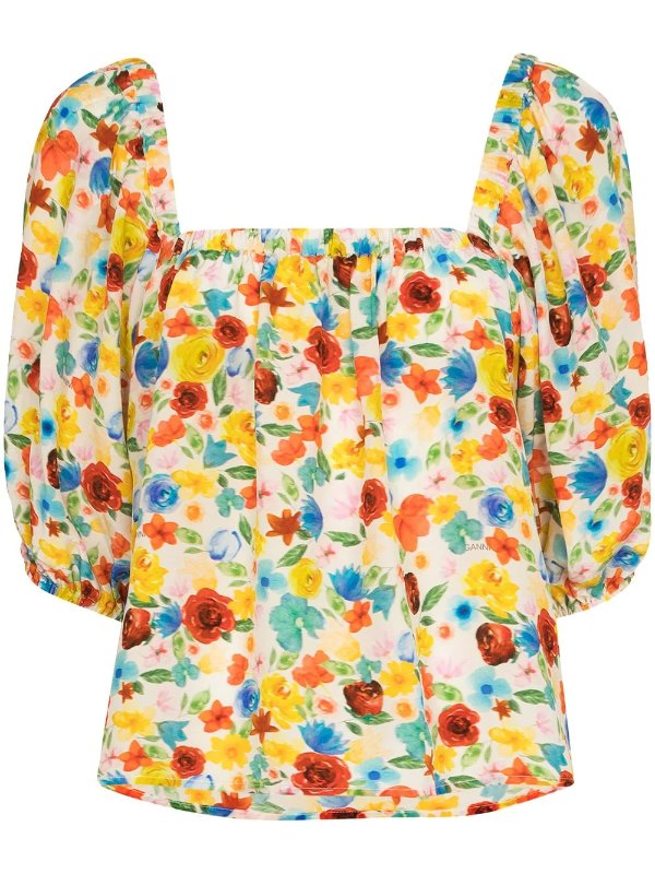 floral-print pyjama top