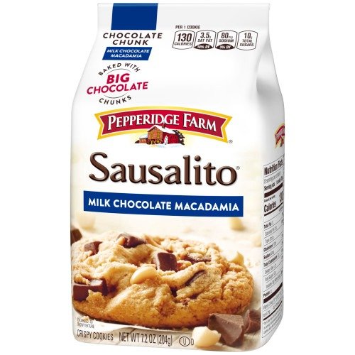 Sausalito Crispy Milk Chocolate Macadamia Cookies, 7.2 oz. Bag