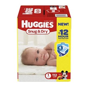 Huggies Snug and Dry Diapers, Size 1, 112 Count