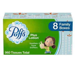 Puffs Plus Lotion Facial Tissues, 24 Family Boxes