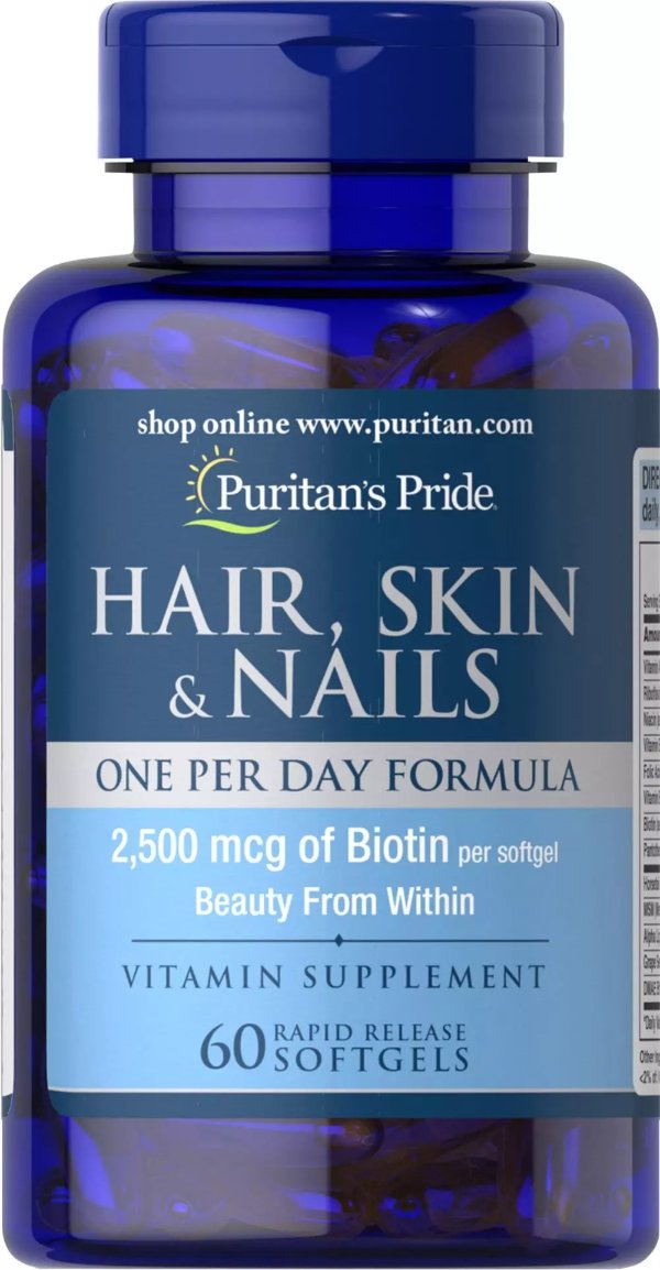 Hair, Skin & Nails One Per Day Formula 60 Softgels | Beauty Supplements Supplements | Puritan's Pride