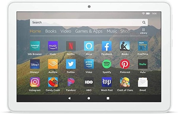 All-new Fire HD 8 tablet, 8" HD display, 32 GB, designed for portable entertainment, White