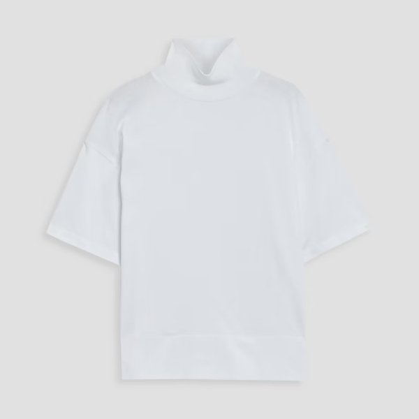 Organic-cotton jersey turtleneck top