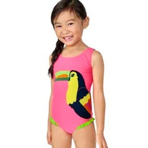 GymboreeGirls Sleeveless Embroidered Toucan One Piece Swimsuit - Aloha | Gymboree - TUTU