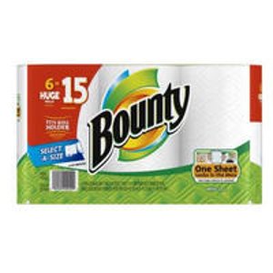 6-Huge Rolls of Bounty Select-A-Size White Paper Towels