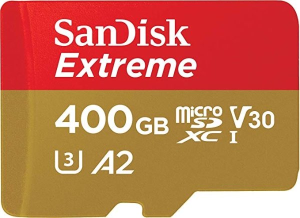 400GB Extreme microSD UHS-I Card with Adapter - U3 A2 - SDSQXA1-400G-GN6MA