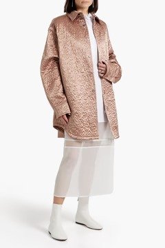 Oversized quilted satin shirt