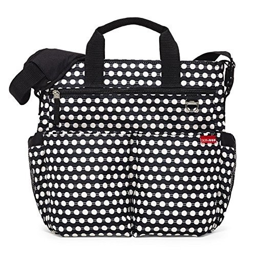Duo Signature Carry All Travel Diaper Bag Tote with Multipockets, One Size, Connected Dot