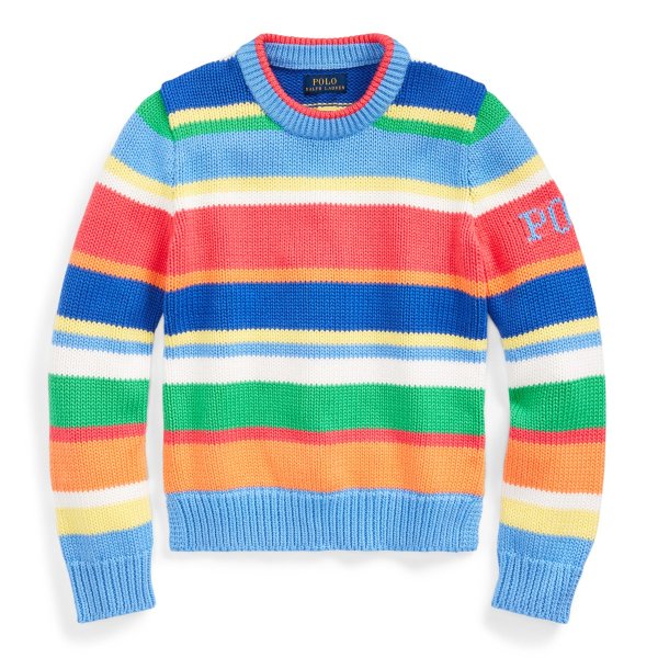 Striped Polo Cotton Sweater