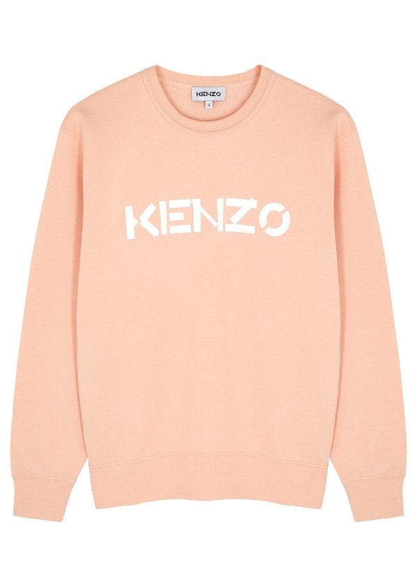 Pink logo-print cotton sweatshirt