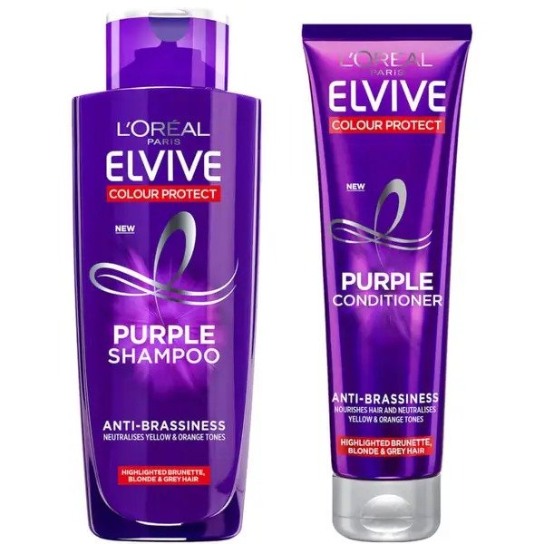 Elvive Colour Protect Anti-Brassiness Purple Shampoo and Conditioner Set